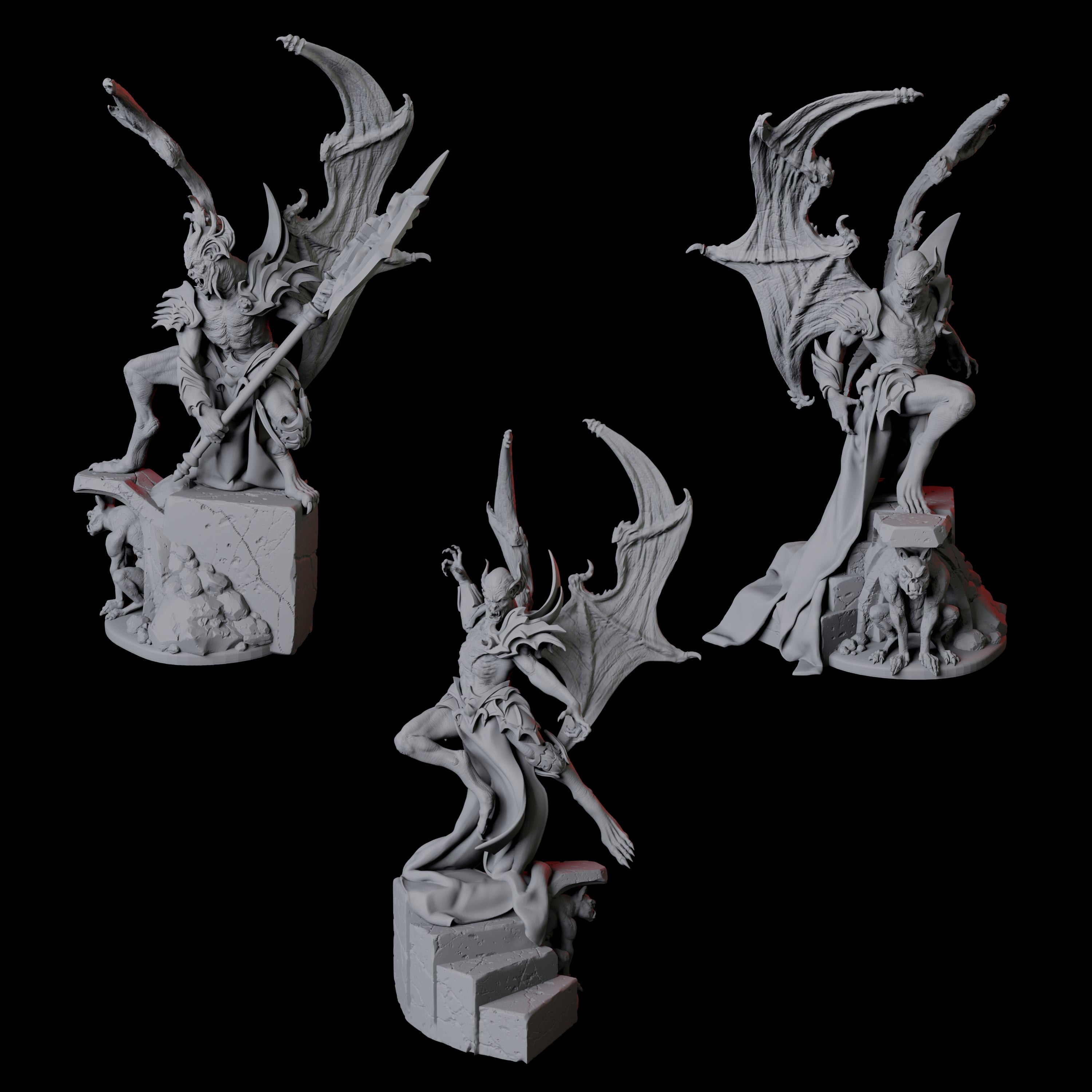 Three Eldar Vampires Miniature for Dungeons and Dragons, Pathfinder or other TTRPGs