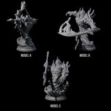Three Elemental Myrmidons Miniature for Dungeons and Dragons, Pathfinder or other TTRPGs