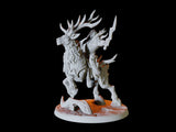 Three Elf Riders on Giant Stags Miniature for Dungeons and Dragons, Pathfinder or other TTRPGs