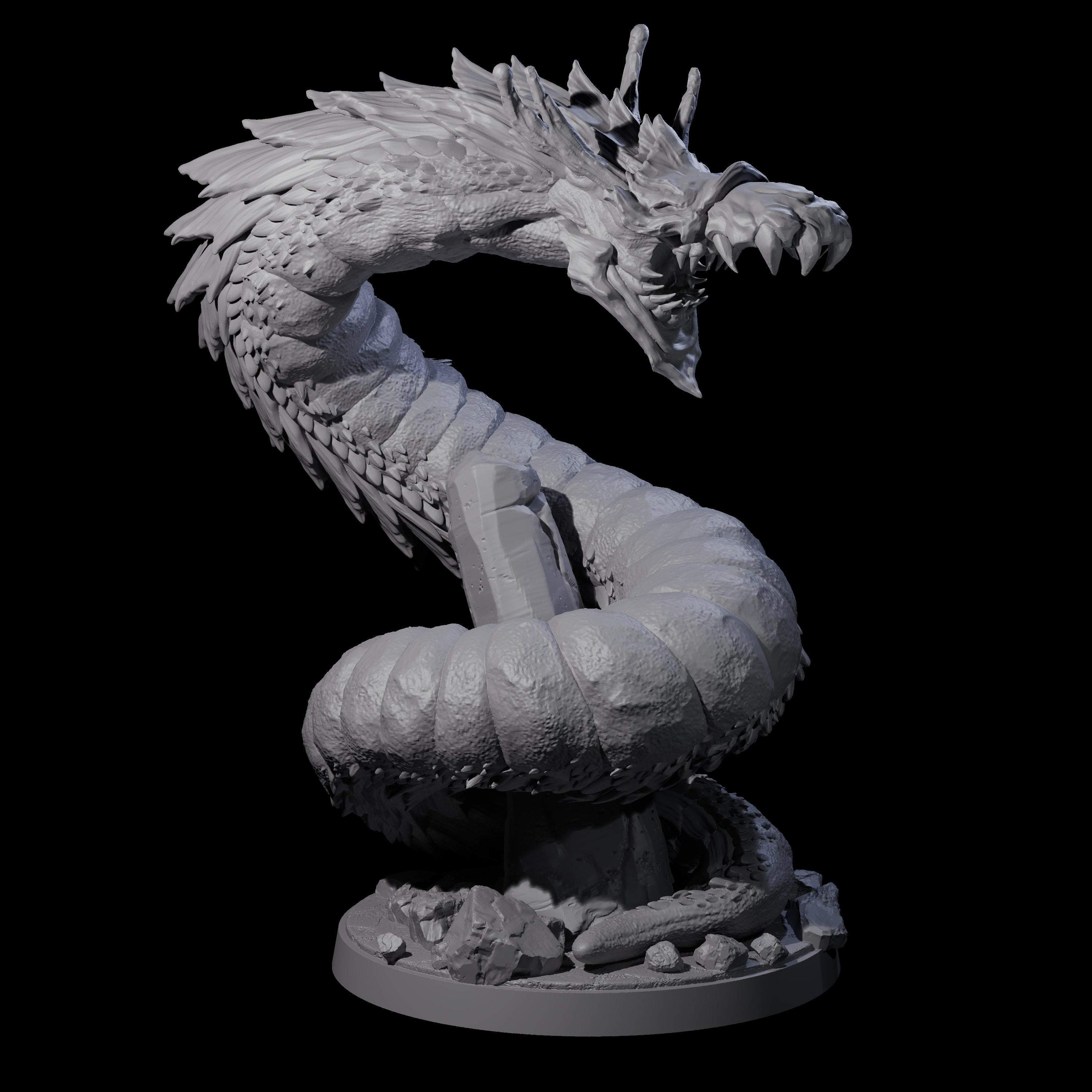 Three Emerging Purple Worms Miniature for Dungeons and Dragons, Pathfinder or other TTRPGs