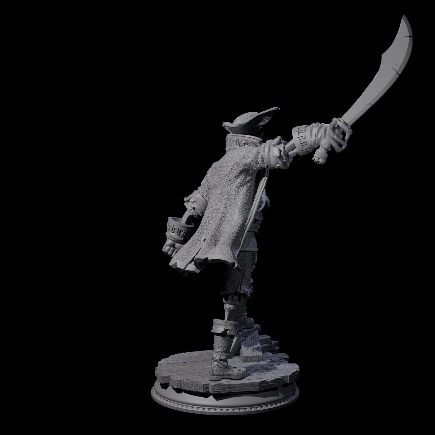 Three Falling Apart Pirate Skeleton Scallywags Miniature for Dungeons and Dragons, Pathfinder or other TTRPGs