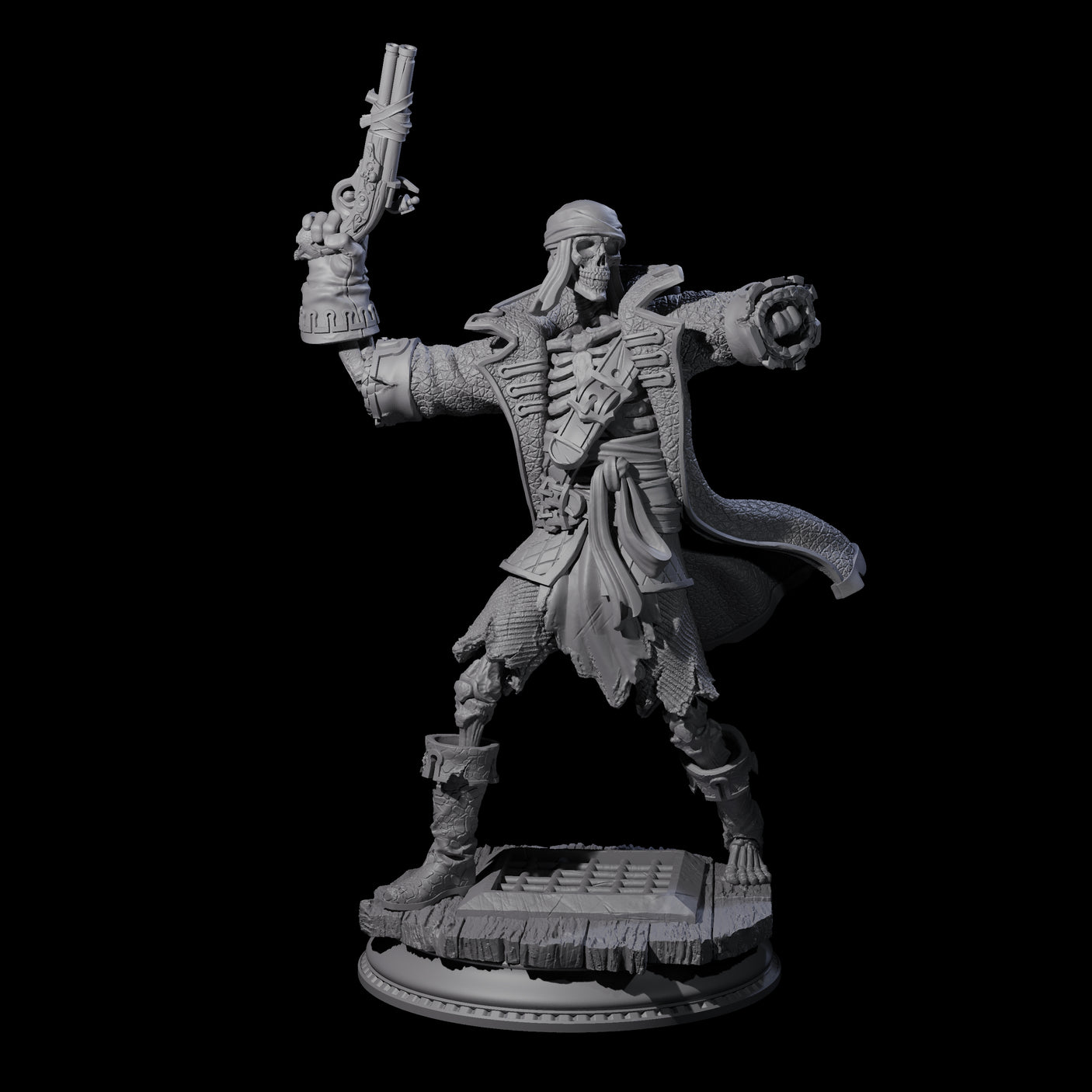 Three Falling Apart Pirate Skeleton Scallywags Miniature for Dungeons and Dragons, Pathfinder or other TTRPGs