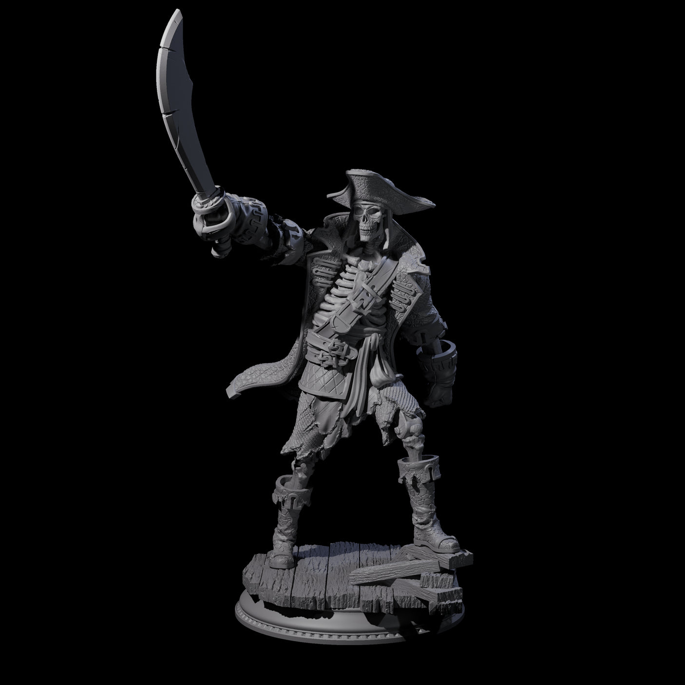 Three Falling Apart Pirate Skeleton Scallywags Miniature for Dungeons and Dragons, Pathfinder or other TTRPGs