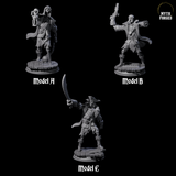 Three Falling Apart Pirate Skeleton Scallywags Miniature for Dungeons and Dragons, Pathfinder or other TTRPGs