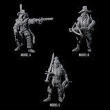Three Female Inquisition Hunters Miniature for Dungeons and Dragons, Pathfinder or other TTRPGs