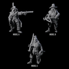 Three Female Inquisition Hunters Miniature for Dungeons and Dragons, Pathfinder or other TTRPGs