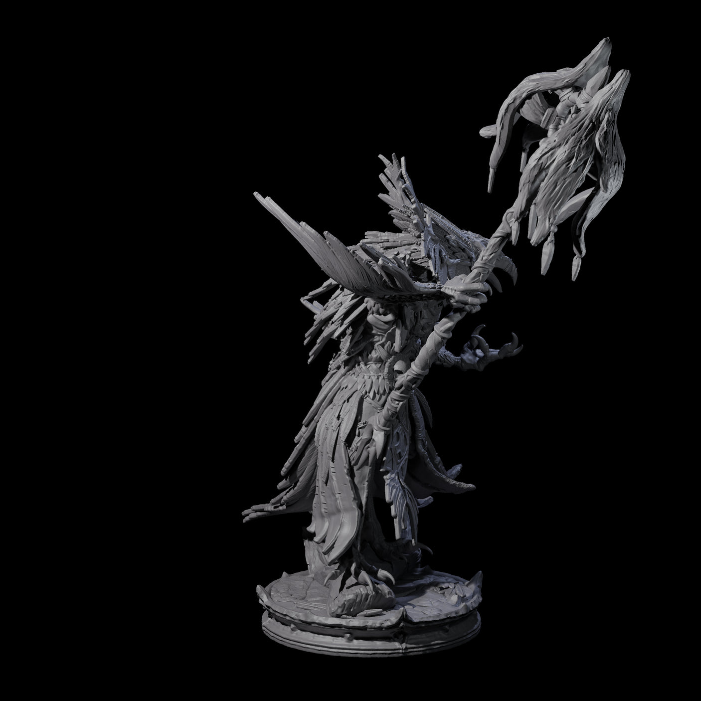 Three Feral Raven Druids Miniature for Dungeons and Dragons, Pathfinder or other TTRPGs