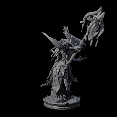 Three Feral Raven Druids Miniature for Dungeons and Dragons, Pathfinder or other TTRPGs