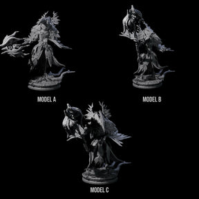 Three Feral Raven Druids Miniature for Dungeons and Dragons, Pathfinder or other TTRPGs