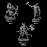 Three Fighting Dragonborn Dragonguard Miniature for Dungeons and Dragons, Pathfinder or other TTRPGs