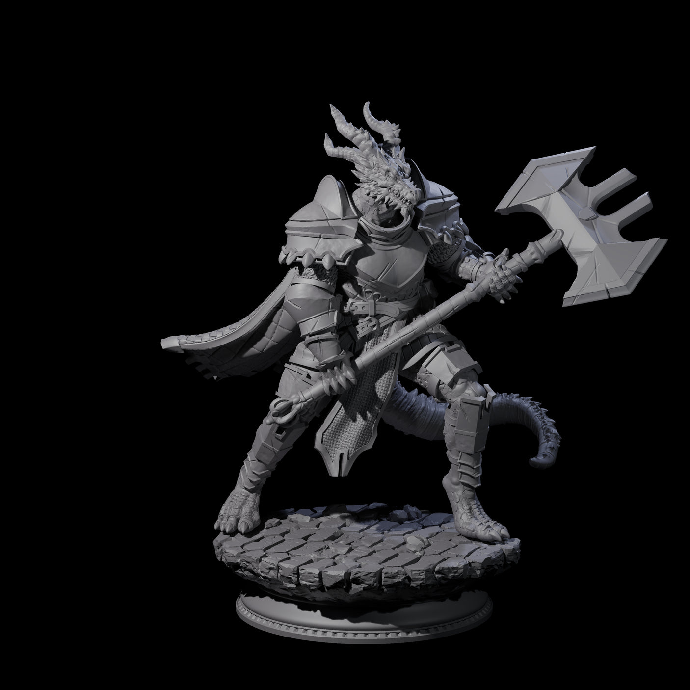 Three Fighting Dragonborn Dragonguard Miniature for Dungeons and Dragons, Pathfinder or other TTRPGs