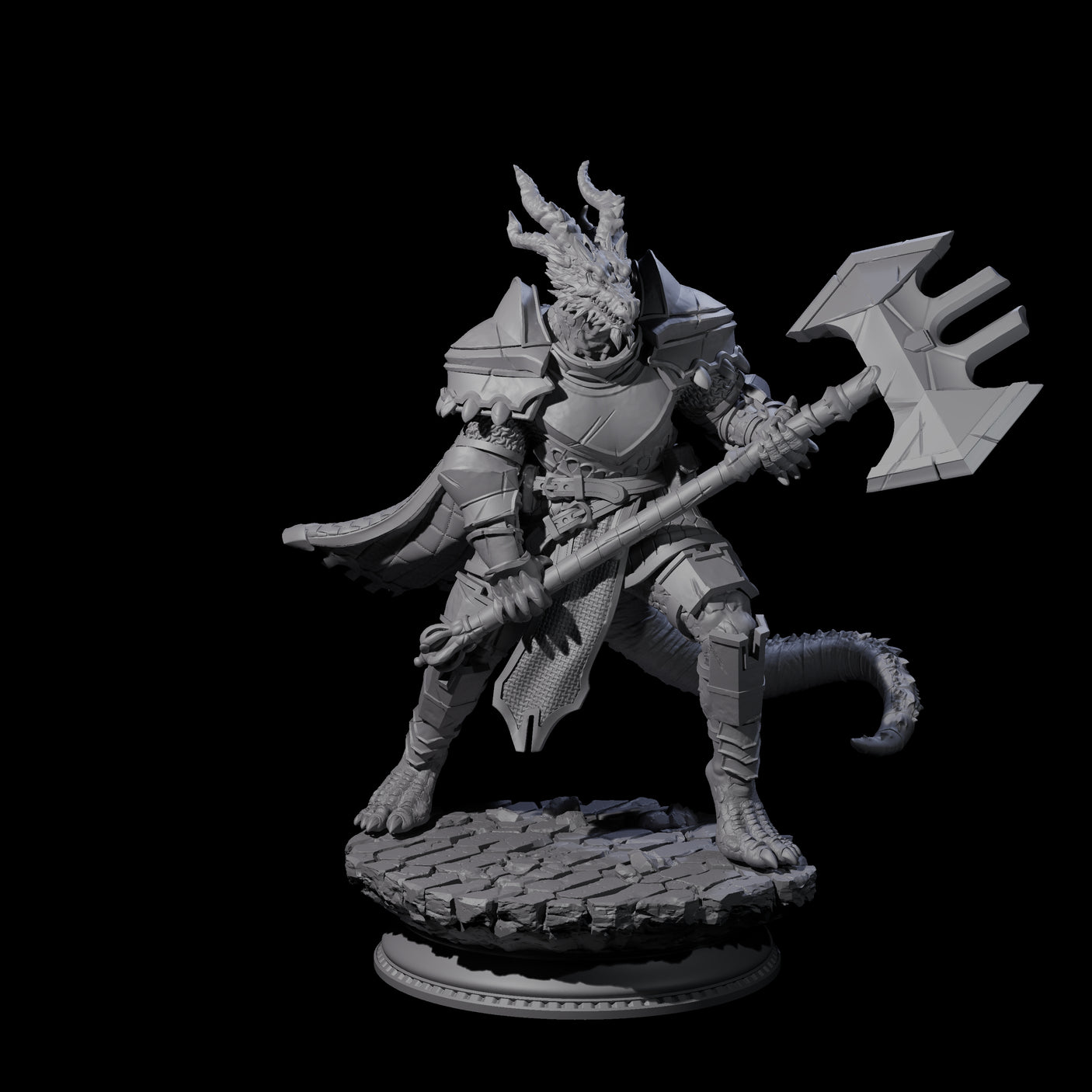 Three Fighting Dragonborn Dragonguard Miniature for Dungeons and Dragons, Pathfinder or other TTRPGs
