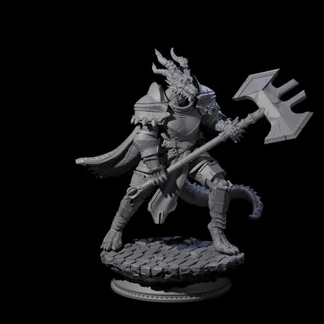 Three Fighting Dragonborn Dragonguard Miniature for Dungeons and Dragons, Pathfinder or other TTRPGs