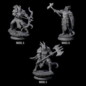 Three Fighting Dragonborn Dragonguard Miniature for Dungeons and Dragons, Pathfinder or other TTRPGs