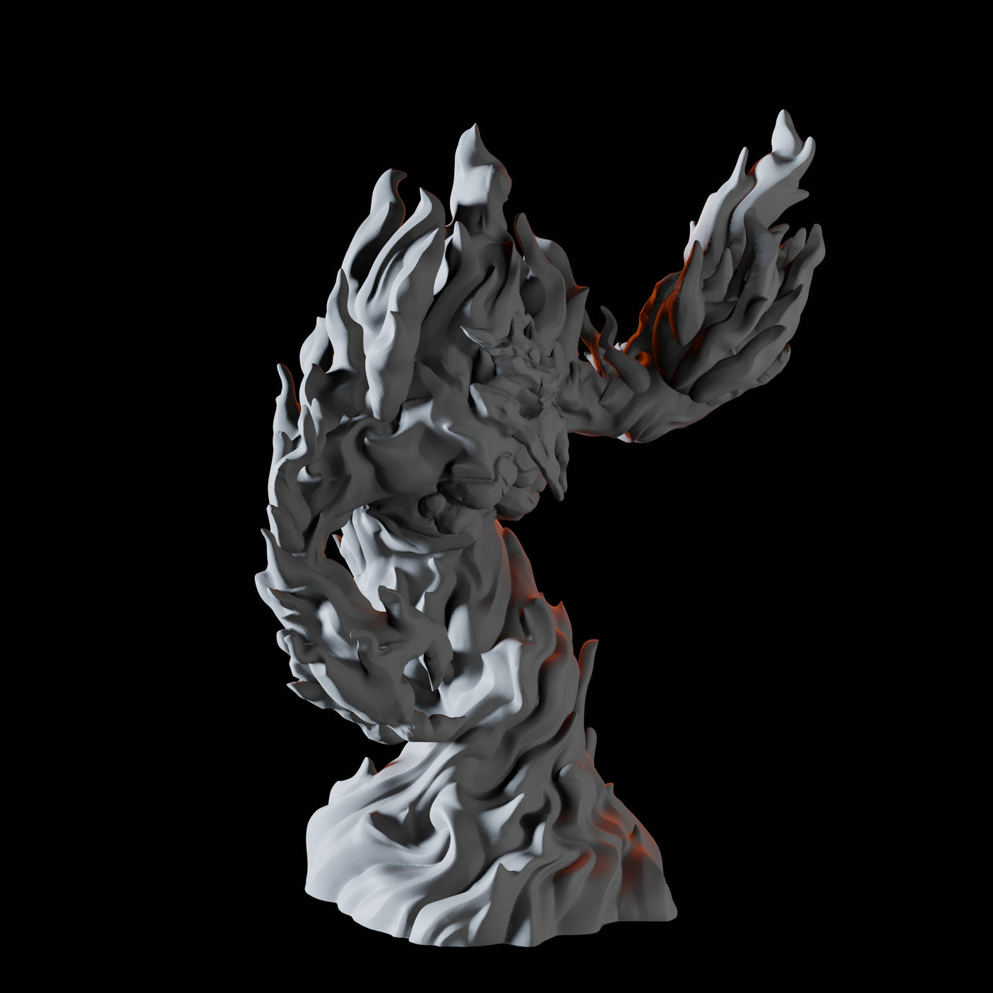 Three Fire Elementals Miniature for Dungeons and Dragons, Pathfinder or other TTRPGs