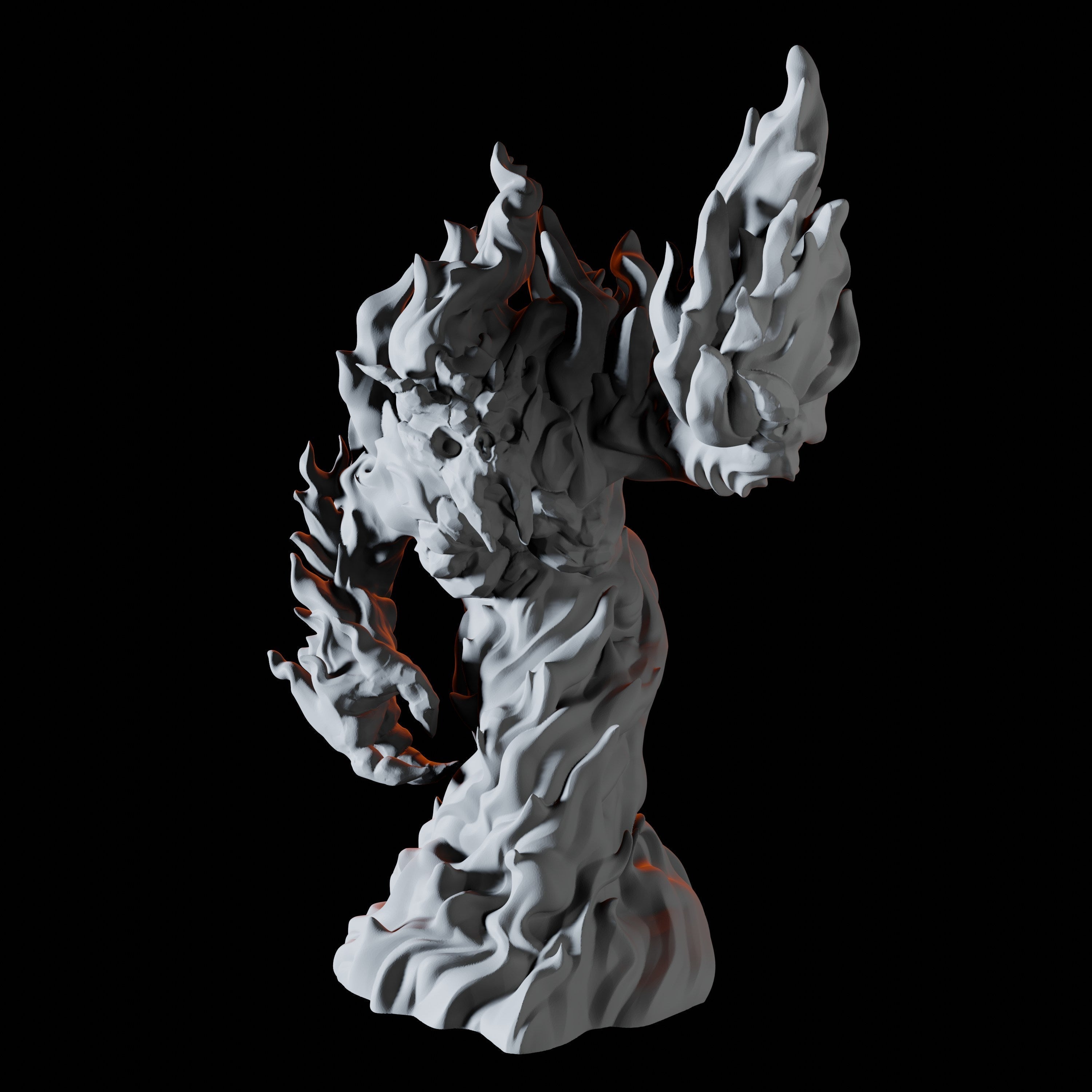 Three Fire Elemental Miniatures for Dungeons and Dragons - Myth Forged