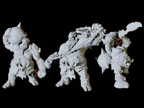 Three Fire Giants Miniature for Dungeons and Dragons, Pathfinder or other TTRPGs