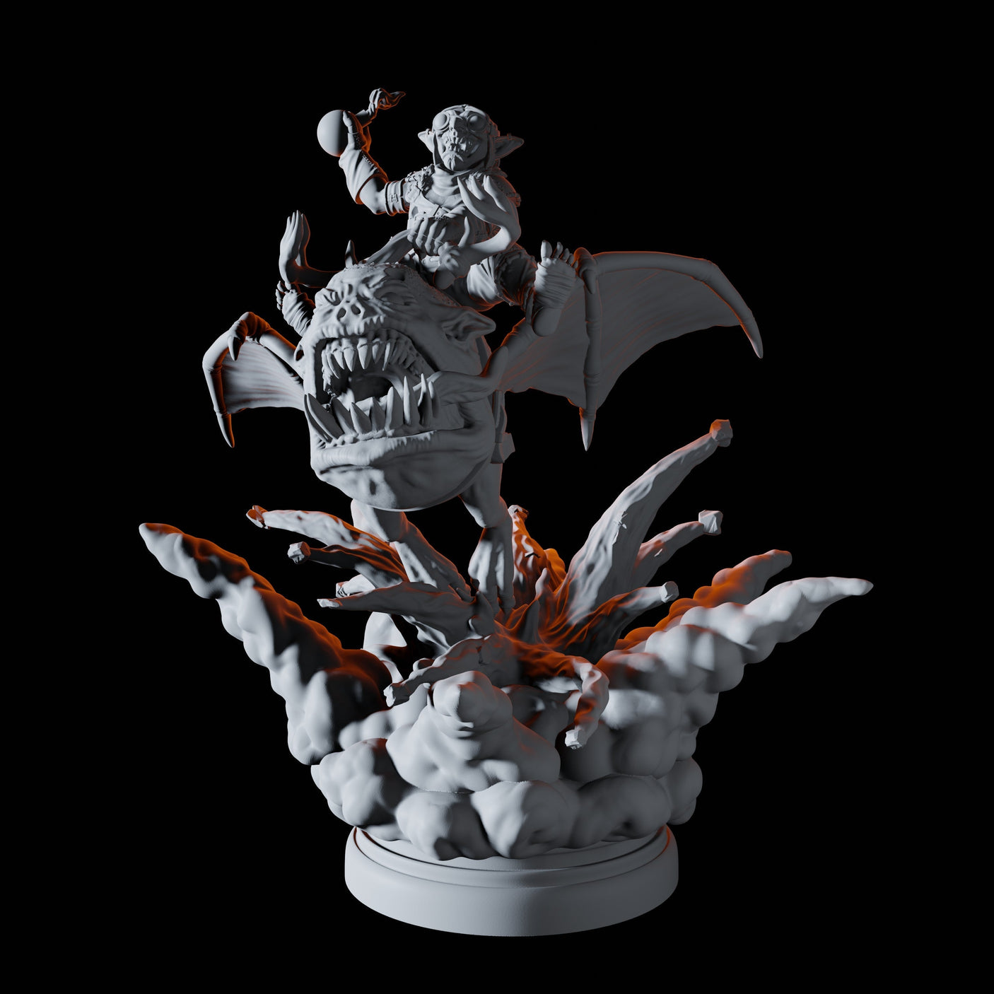 Three Flying Goblin Bombardiers Miniature for Dungeons and Dragons, Pathfinder or other TTRPGs