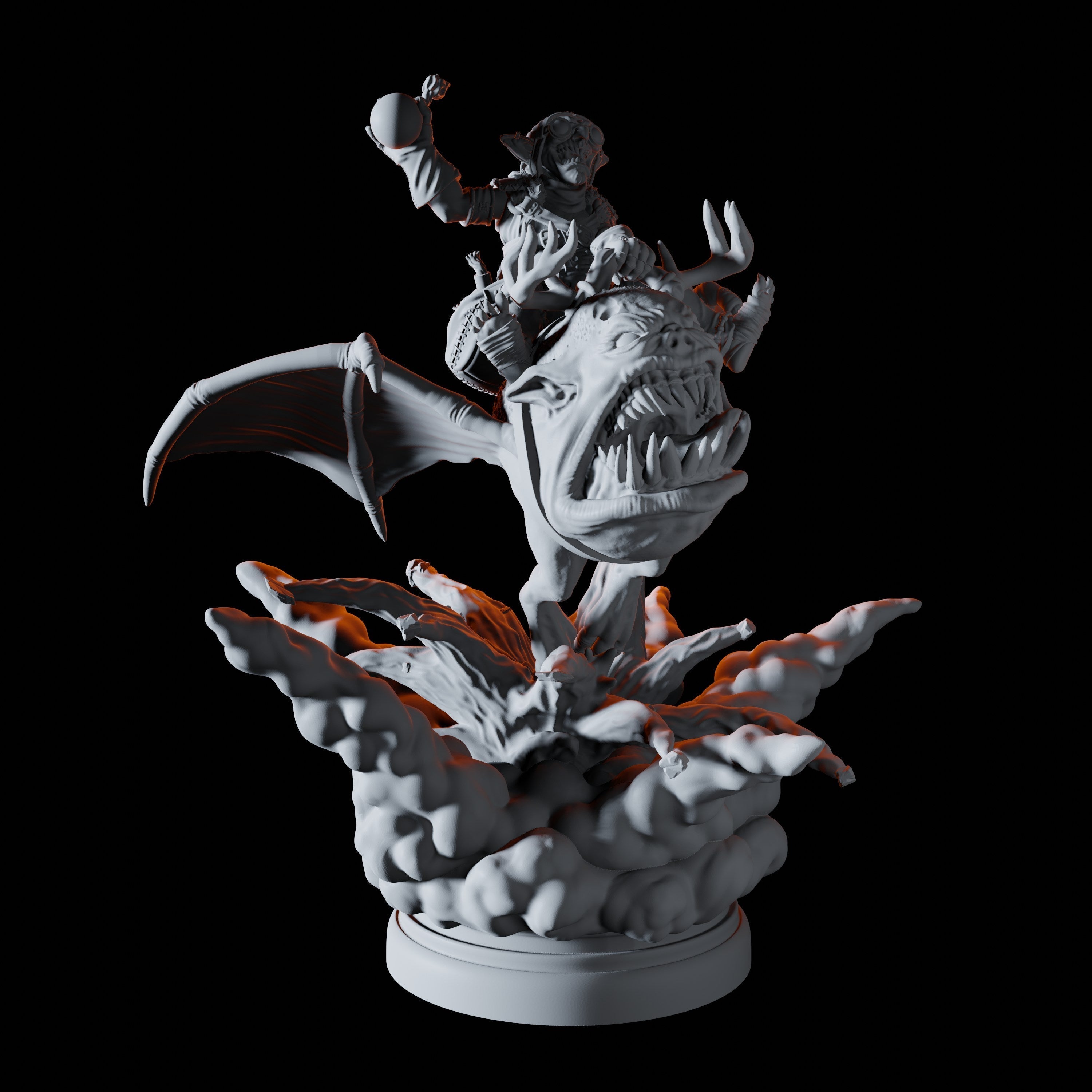 Three Flying Goblin Bombardier Miniatures for Dungeons and Dragons - Myth Forged