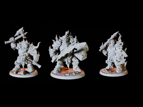 Three Frost Ogres Miniature for Dungeons and Dragons, Pathfinder or other TTRPGs