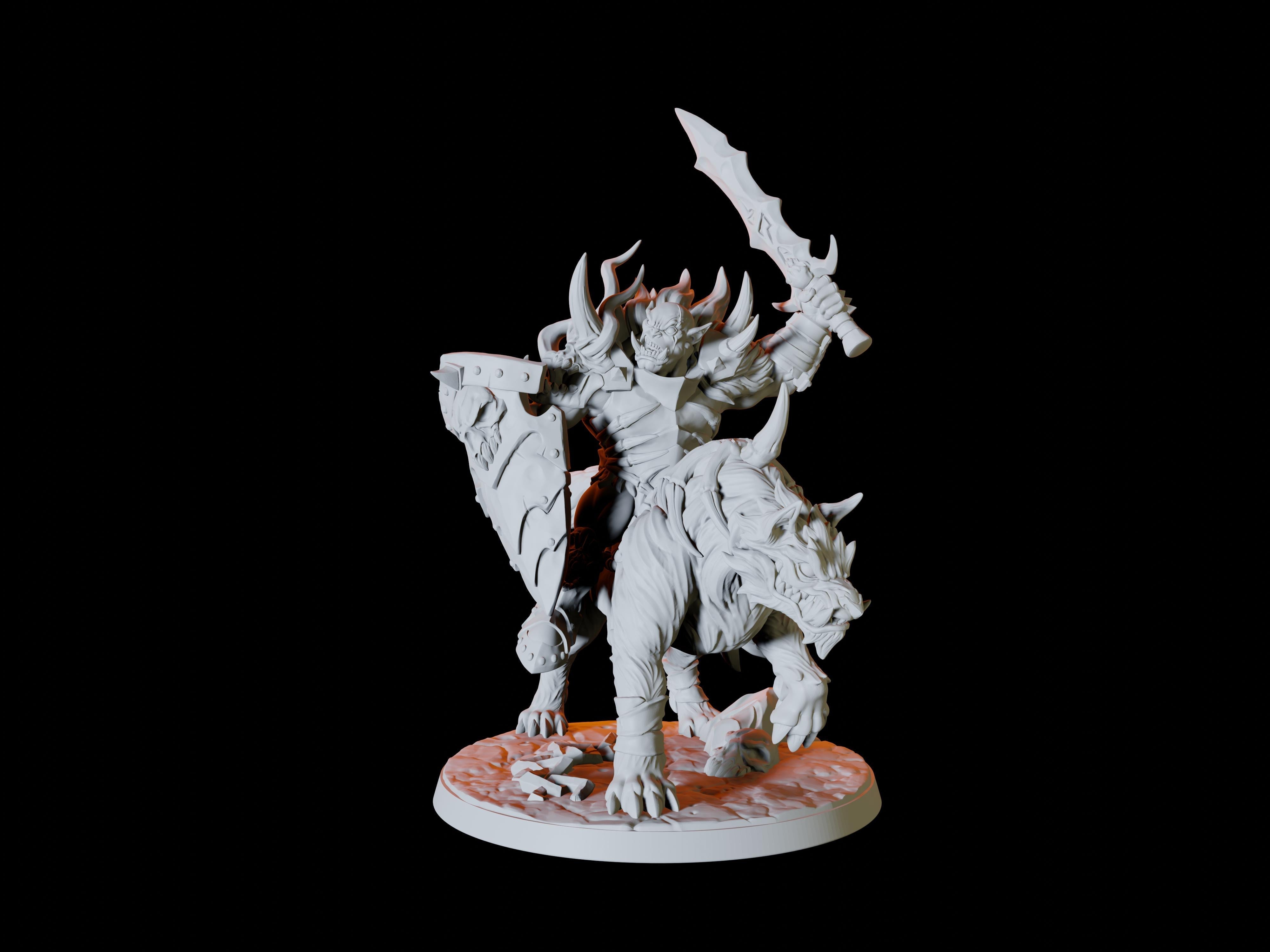 Three Frost Orc Worg Riders Miniatures for Dungeons and Dragons - Myth Forged