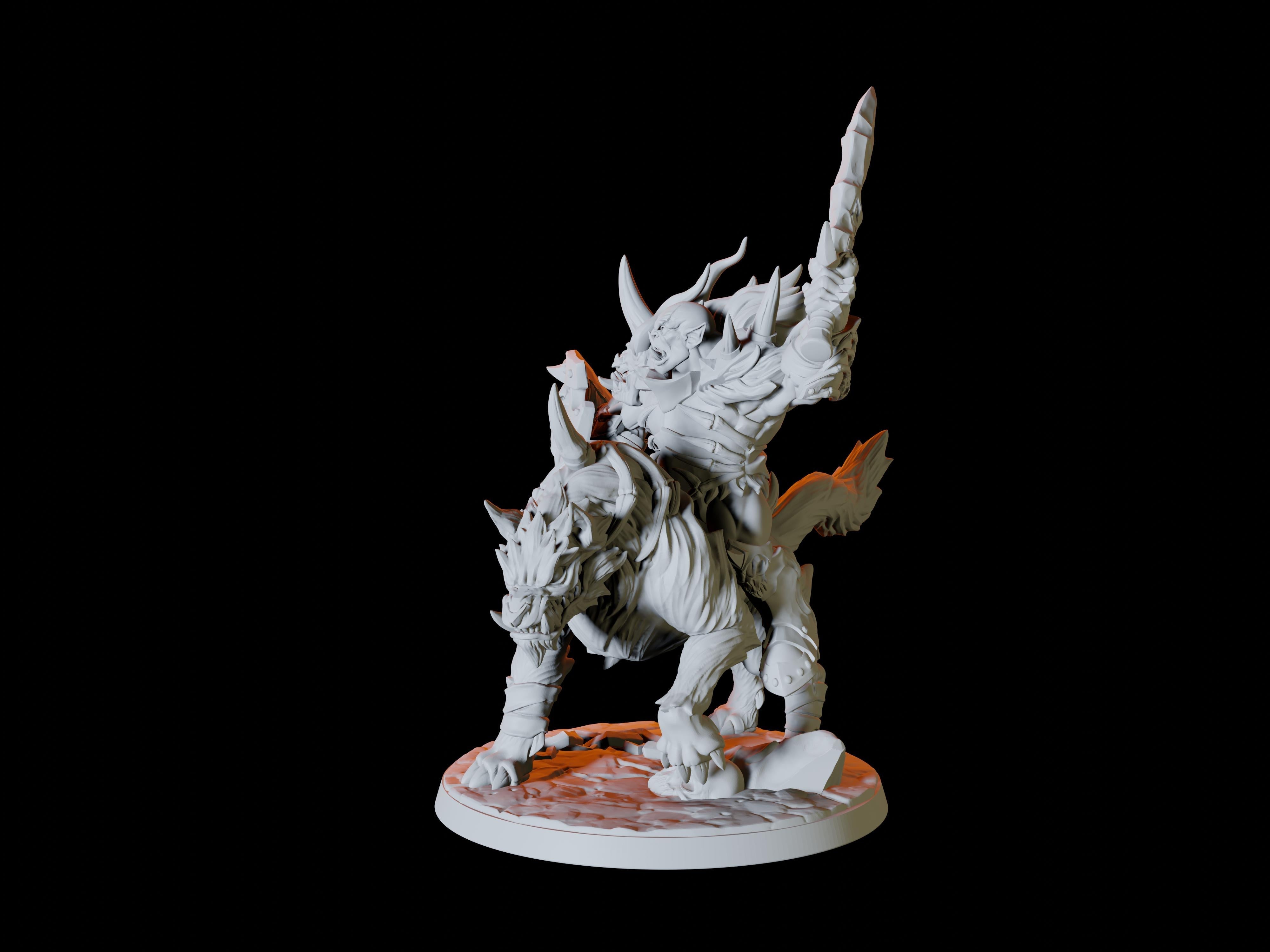 Three Frost Orc Worg Riders Miniatures for Dungeons and Dragons - Myth Forged