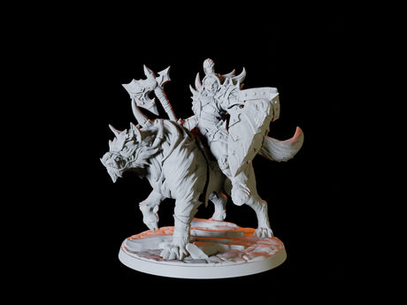 Three Frost Orc Warg Riders Miniature for Dungeons and Dragons, Pathfinder or other TTRPGs