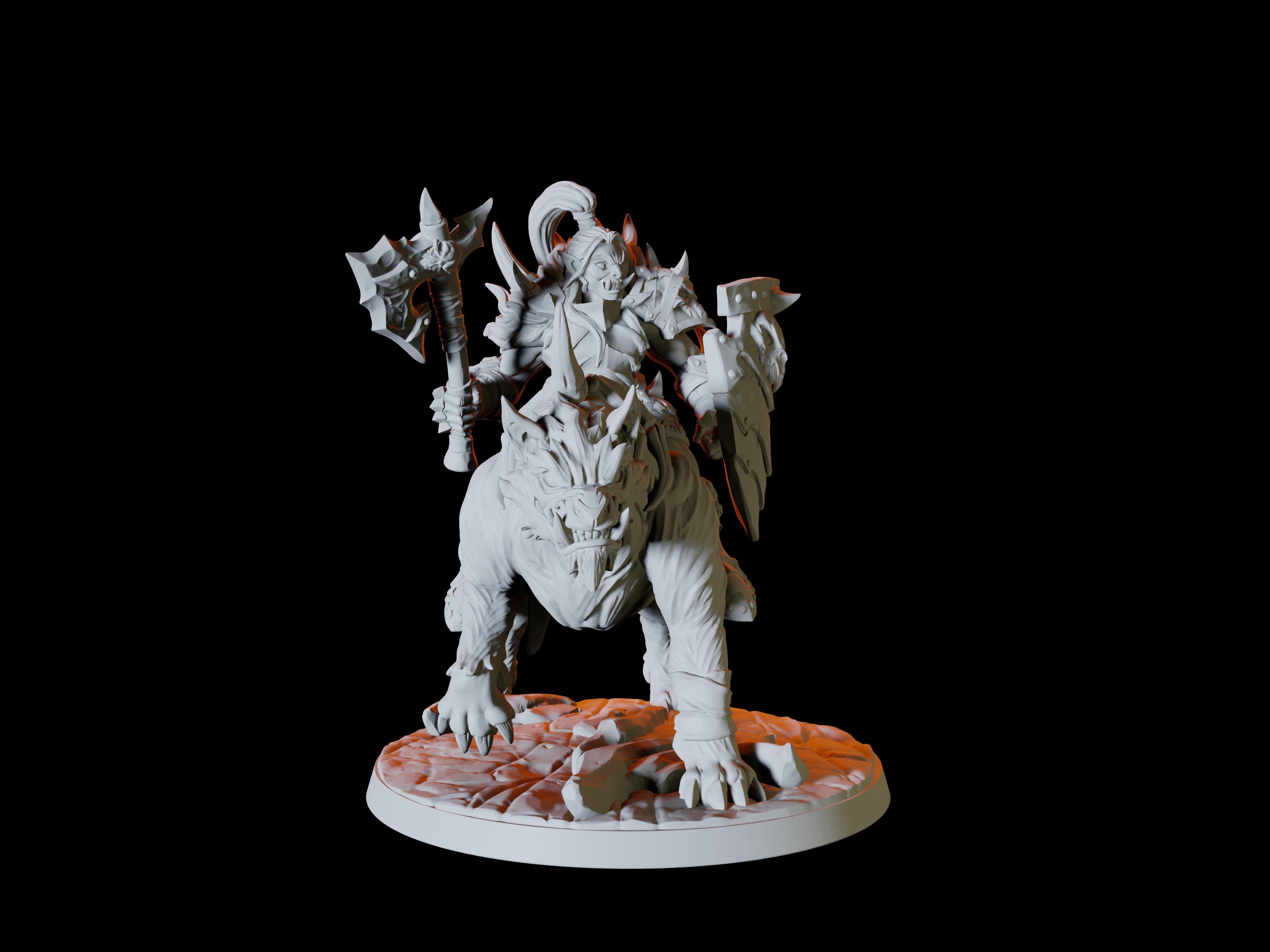 Three Frost Orc Worg Riders Miniatures for Dungeons and Dragons - Myth Forged