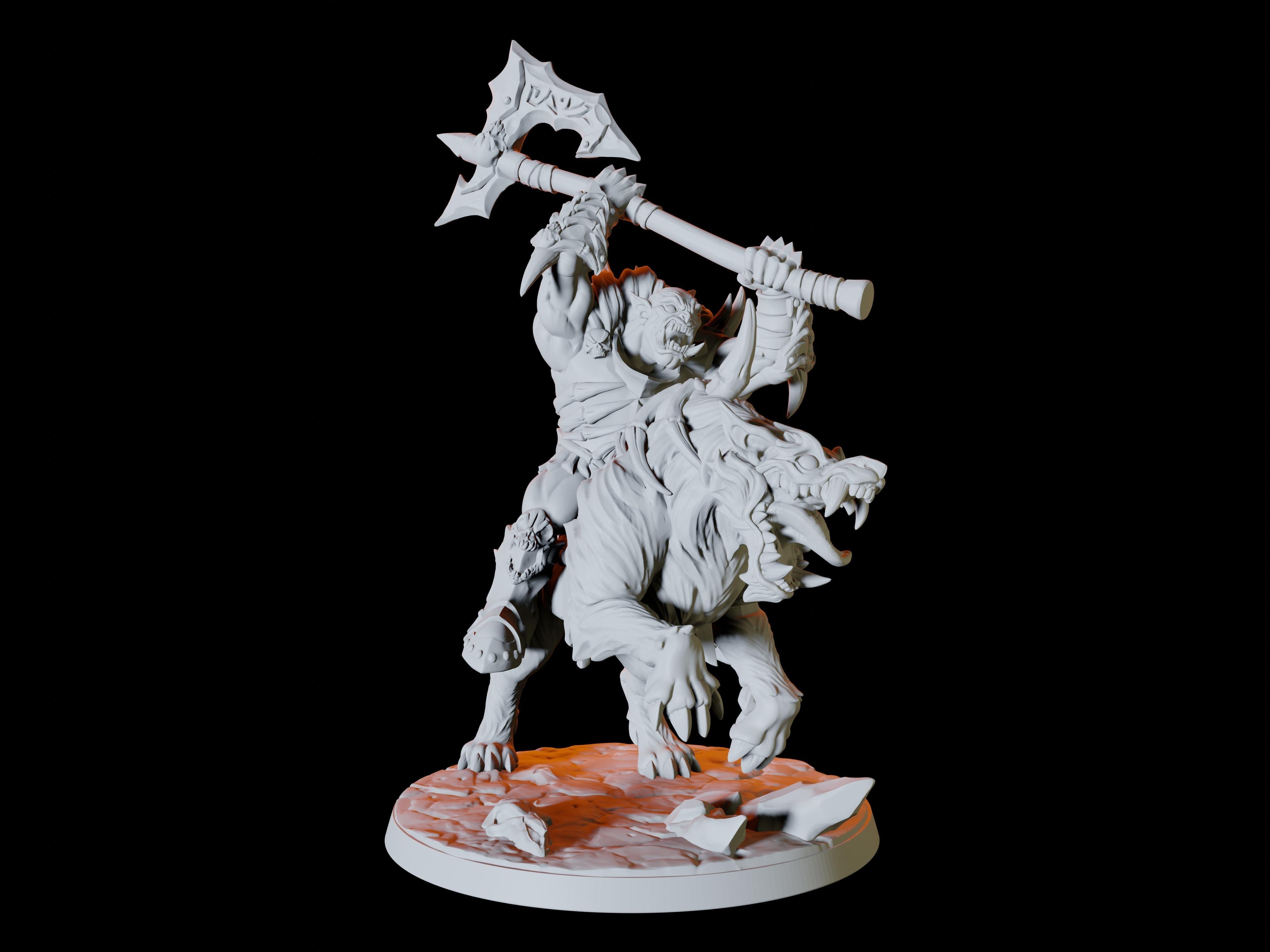 Three Frost Orc Worg Riders Miniatures for Dungeons and Dragons - Myth Forged