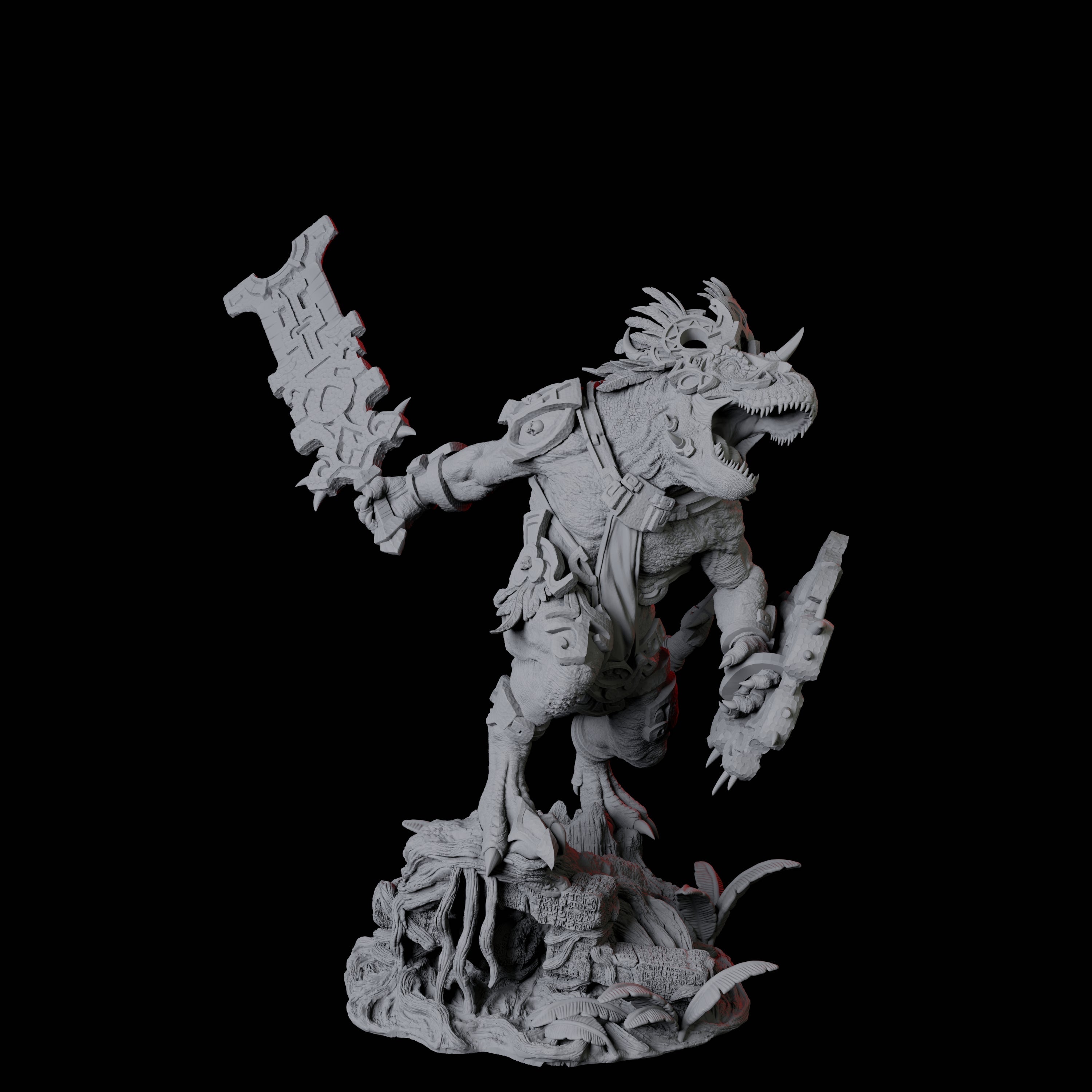 Three Gargantuan Lizardfolk Warriors Miniature for Dungeons and Dragons, Pathfinder or other TTRPGs