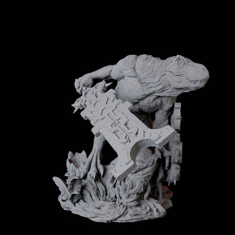 Three Gargantuan Lizardfolk Warriors Miniature for Dungeons and Dragons, Pathfinder or other TTRPGs