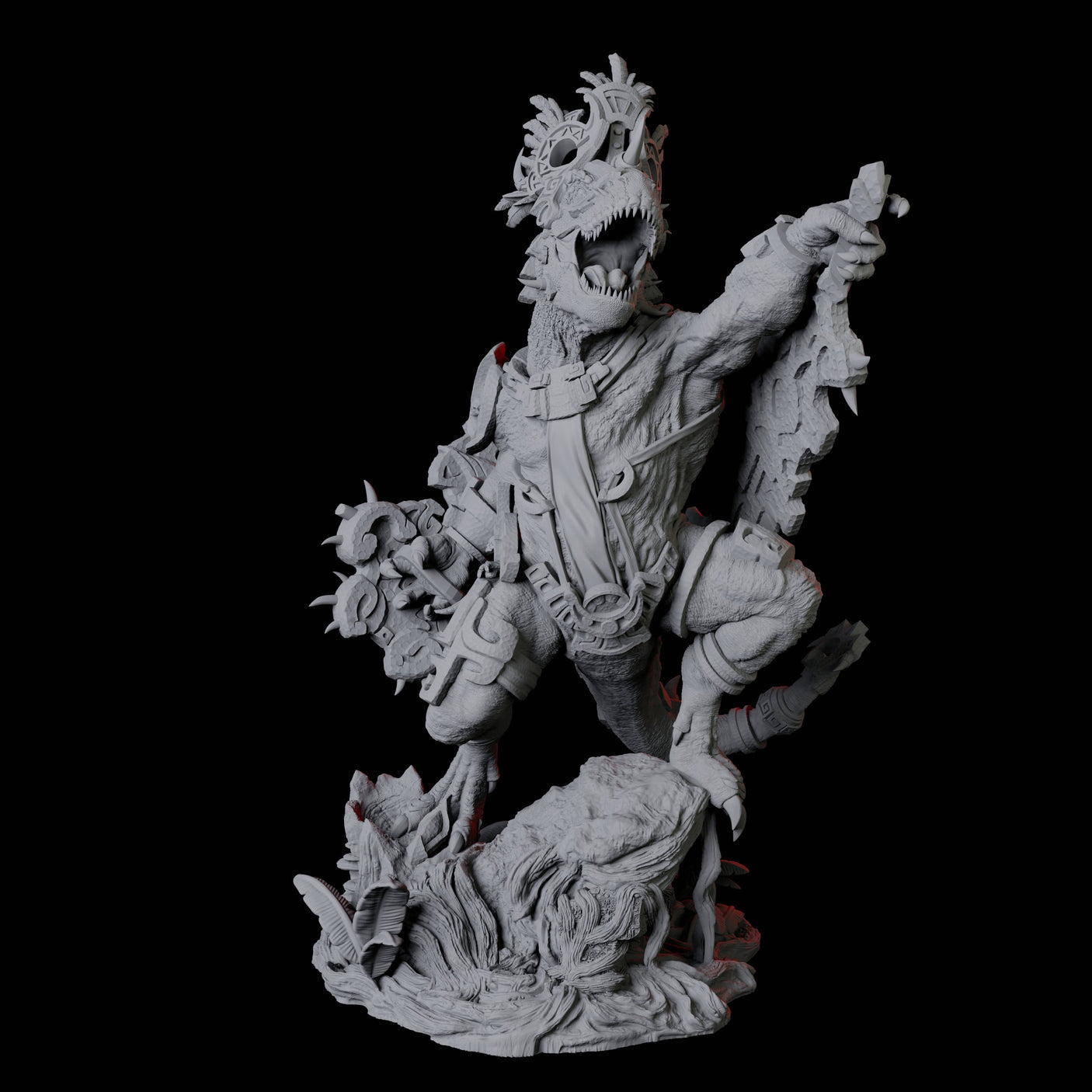 Three Gargantuan Lizardfolk Warriors Miniature for Dungeons and Dragons, Pathfinder or other TTRPGs