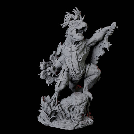 Three Gargantuan Lizardfolk Warriors Miniature for Dungeons and Dragons, Pathfinder or other TTRPGs