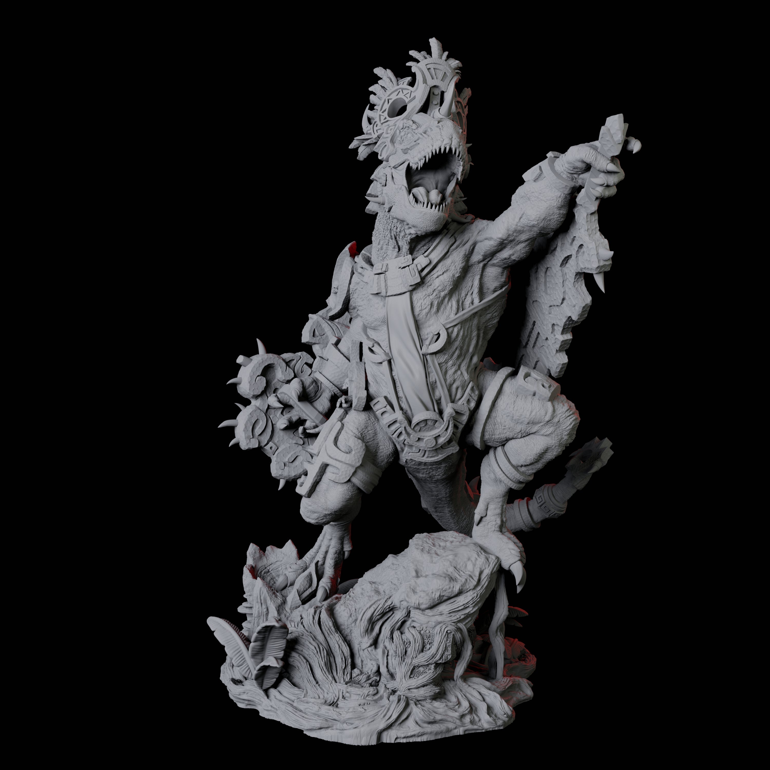 Three Gargantuan Lizardfolk Warriors Miniature for Dungeons and Dragons, Pathfinder or other TTRPGs