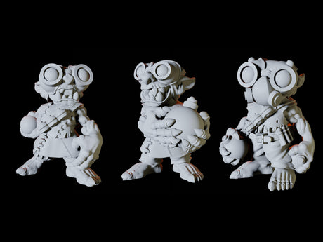 Three Goblin Engineers Miniature for Dungeons and Dragons, Pathfinder or other TTRPGs
