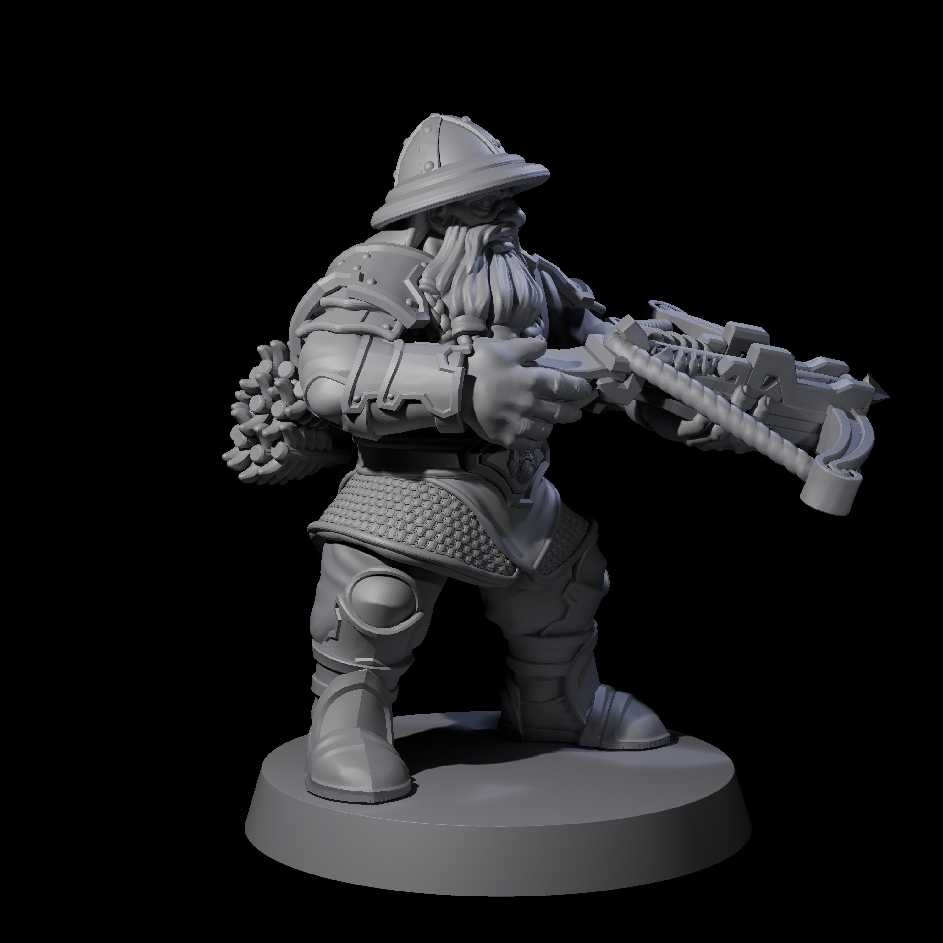 Three Grand Dwarf Crossbowmen Miniature for Dungeons and Dragons, Pathfinder or other TTRPGs
