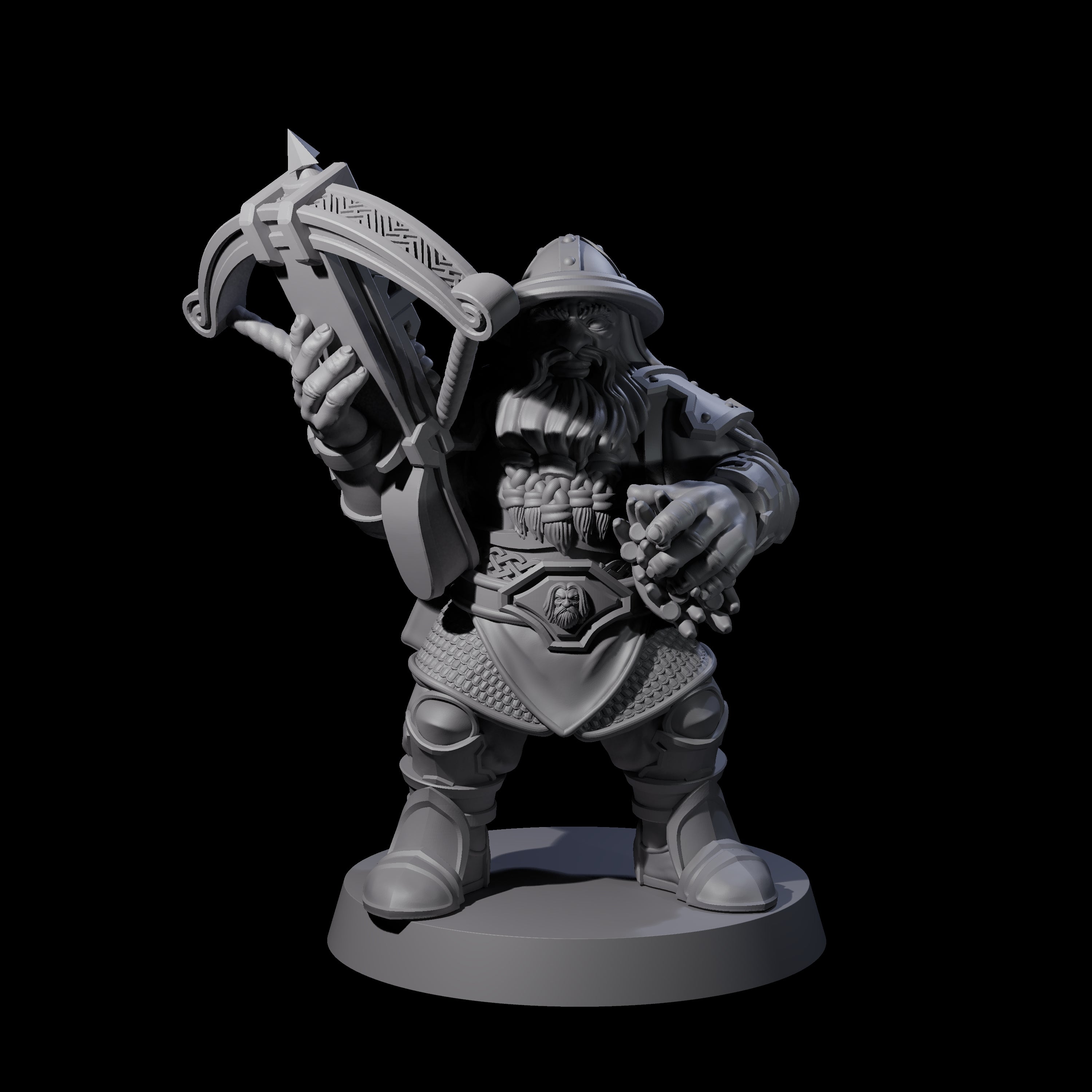 Three Grand Dwarf Crossbowmen Miniature for Dungeons and Dragons, Pathfinder or other TTRPGs