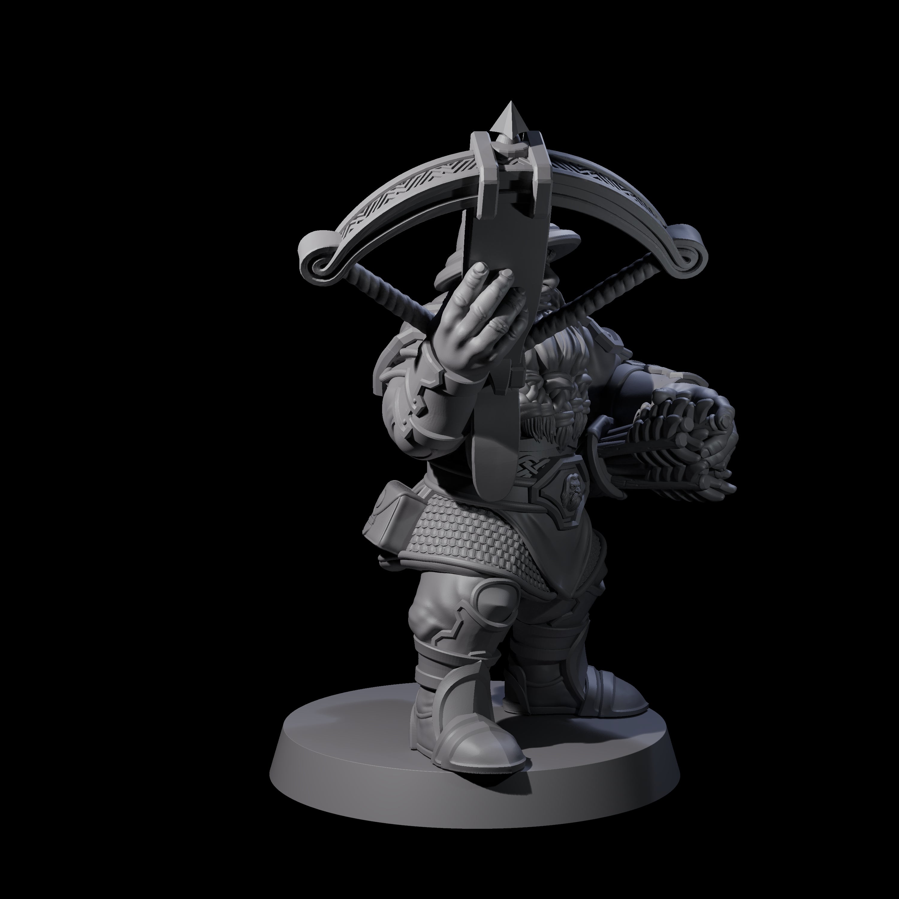 Three Grand Dwarf Crossbowmen Miniature for Dungeons and Dragons, Pathfinder or other TTRPGs