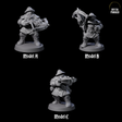 Three Grand Dwarf Crossbowmen Miniature for Dungeons and Dragons, Pathfinder or other TTRPGs