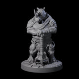 Three Grim Rhinofolk Gladiators Miniature for Dungeons and Dragons, Pathfinder or other TTRPGs