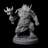 Three Grim Rhinofolk Gladiators Miniature for Dungeons and Dragons, Pathfinder or other TTRPGs