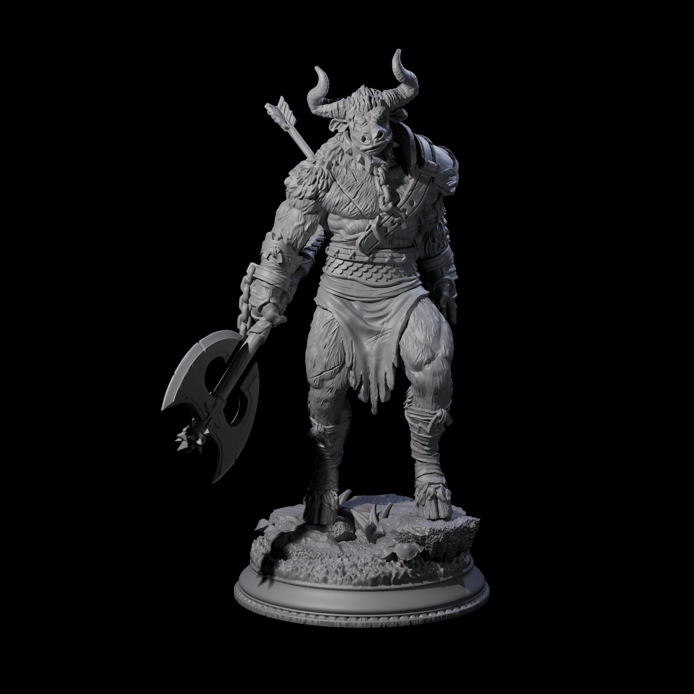 Three Grizzly Minotaur Warriors Miniature for Dungeons and Dragons, Pathfinder or other TTRPGs