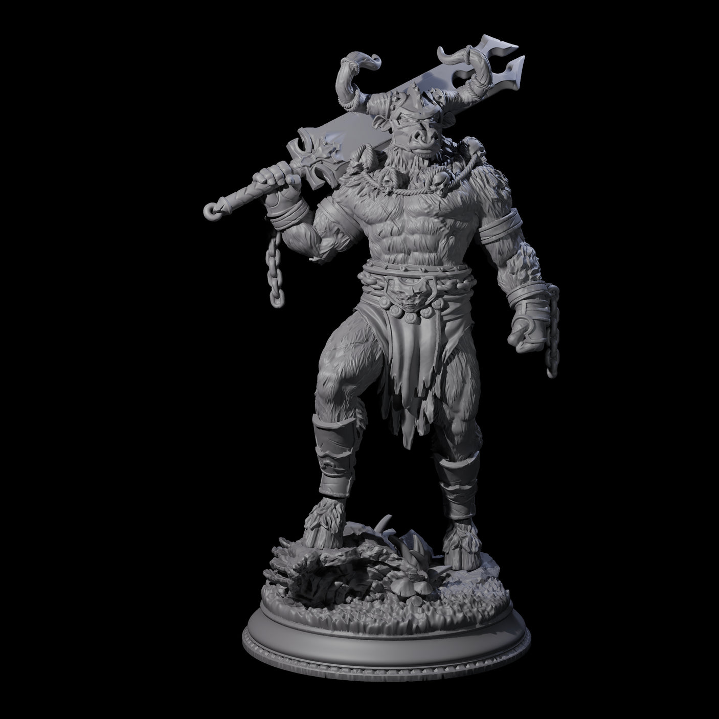 Three Grizzly Minotaur Warriors Miniature for Dungeons and Dragons, Pathfinder or other TTRPGs