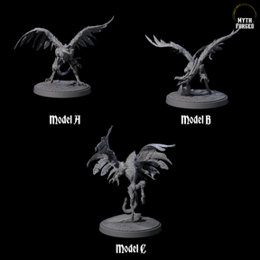 Three Grounded Angry Vrocks Miniature for Dungeons and Dragons, Pathfinder or other TTRPGs