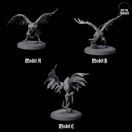Three Grounded Angry Vrocks Miniature for Dungeons and Dragons, Pathfinder or other TTRPGs