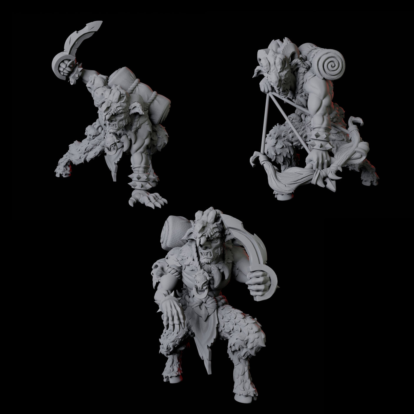 Three Gruff Satyrs Miniature for Dungeons and Dragons, Pathfinder or other TTRPGs
