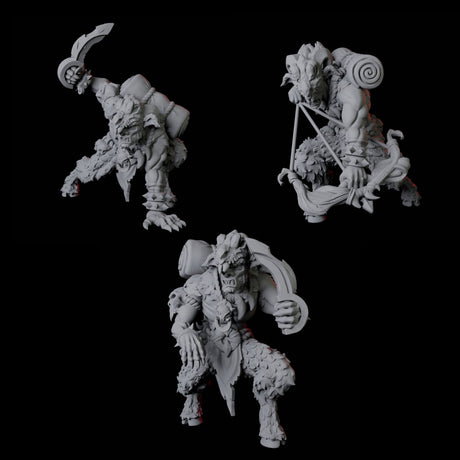 Three Gruff Satyrs Miniature for Dungeons and Dragons, Pathfinder or other TTRPGs