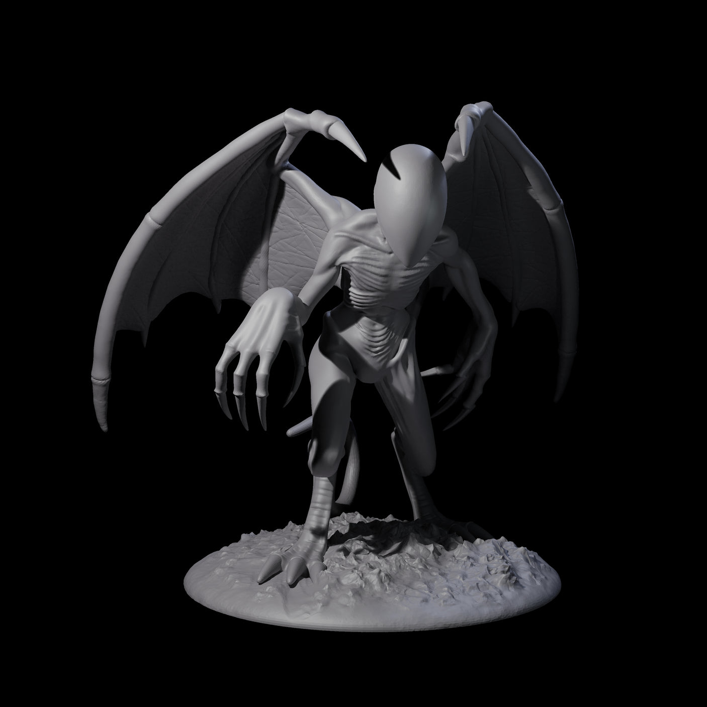 Three Haunting Nightgaunts Miniature for Dungeons and Dragons, Pathfinder or other TTRPGs