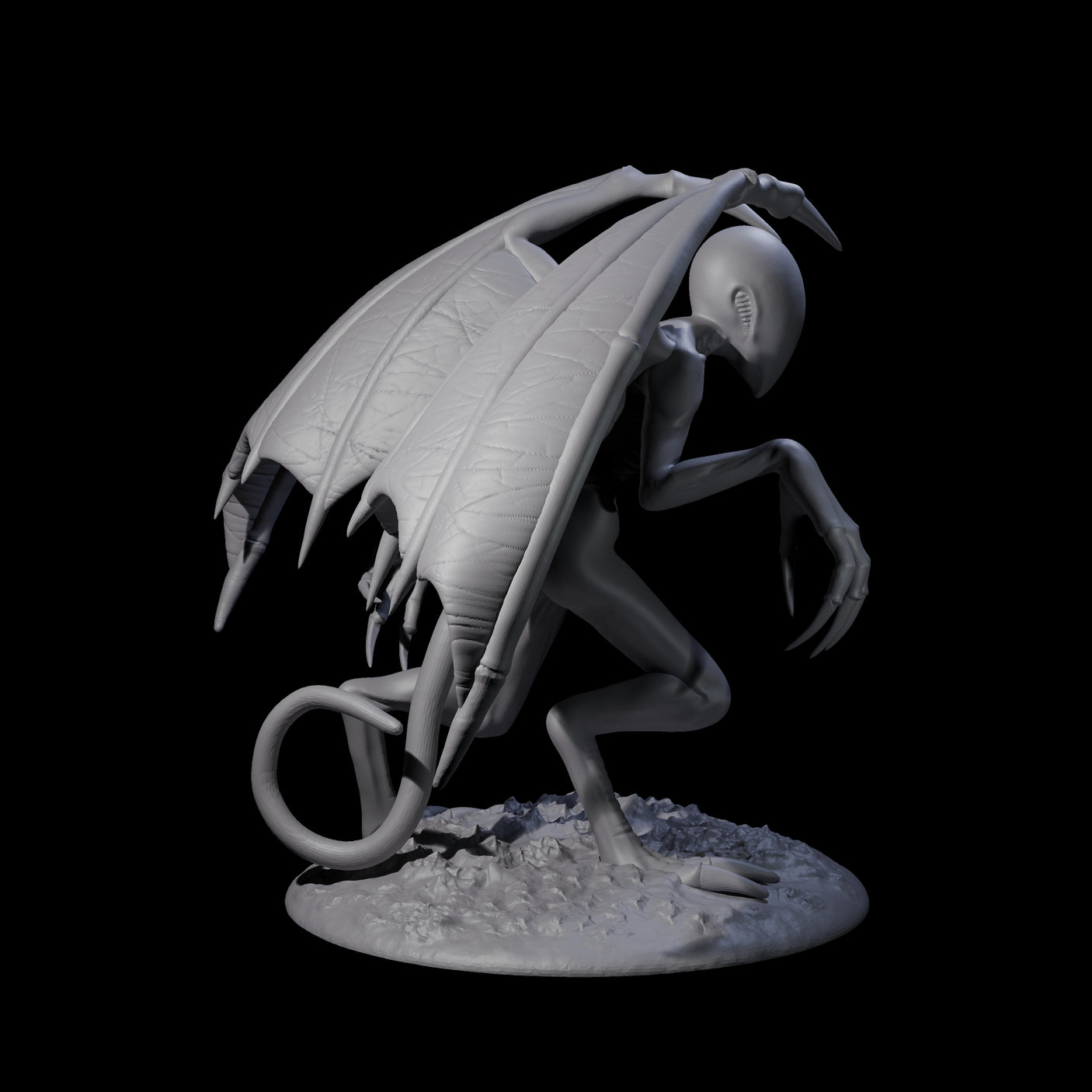 Three Haunting Nightgaunts Miniature for Dungeons and Dragons, Pathfinder or other TTRPGs