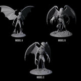 Three Haunting Nightgaunts Miniature for Dungeons and Dragons, Pathfinder or other TTRPGs